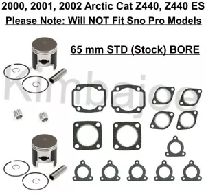 2000 2001 2002 Arctic Cat Z440 Z 440 ES Listed 65 mm BORE Piston Kits Rebuild - Picture 1 of 1