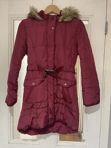 Jasper Conran Girls Burgundy Parker Coat Age 11-12 Yrs - Picture 1 of 5