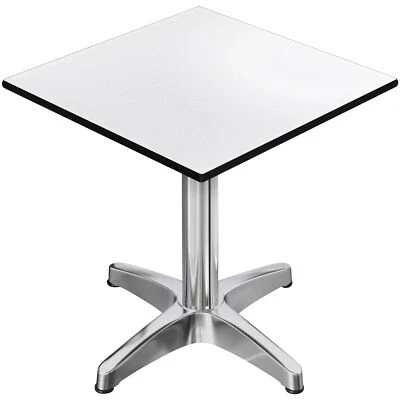 GGM MÖBEL CPBL | HPL Bistrotisch | B:T:H 70 x 70 x 78 cm | Weiß / Aluminium | Zusatzgew...