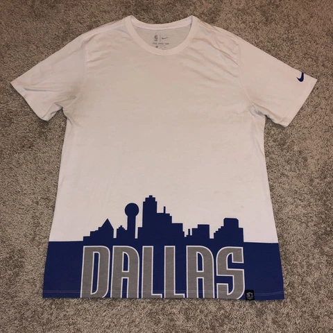 Dallas Mavericks Shirt Adult XL White Blue Basketball Casual Outdoor Nike Men U3 Cover