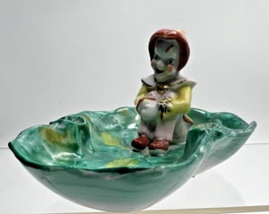 Vintage "Creepy" Elf Pixie on Lily Pad Ashtray Japan - As Is - See Photos - Picture 1 of 14