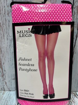 Nova meia-calça rosa quente rede sem costura música pernas 9001 tamanho único - Imagem 1 de 4