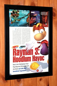 Rayman 3 Hoodlum Havoc PS2 Xbox GameCube Small Promo Poster / Ad Page Framed - Picture 1 of 3