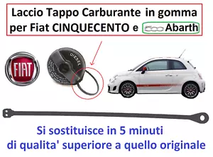 Laccetto Filo Cordino per Tappo Serbatoio FIAT CINQUECENTO 2007 TT Sped. Gratis - Foto 1 di 11