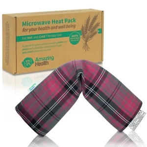 Amazing Health Microwave Wheat Bag - Pain Relief Heat Pack (Pink Tartan Scented) - Picture 1 of 6