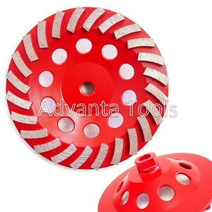 "Rueda de taza de molienda de hormigón turbo espiral de 7"" - 25/30 grano diamante 24 seg 5/8"-11 T" - Imagen 1 de 4