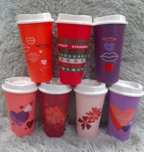 Starbucks Reusable Cups New 16 Fl oz Holiday Valentines Day Christmas - Picture 1 of 15