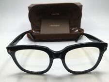 Tom Ford FT5537-B Women's Shiny Black Frame Demo Lens Square Eyeglasses 52MM