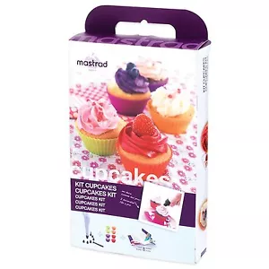 Mastrad 18 Piece Cupcake Kit Mini Molds Piping Bag Instructional Booklet - Picture 1 of 3