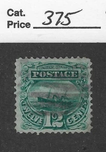 US Scott # 117, 12 cent green, SS Adriatic, 1869, XF, scv $375 - Picture 1 of 2