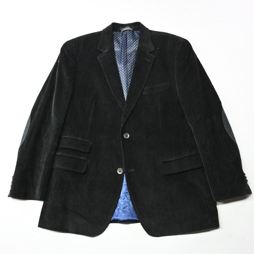 Giacca blazer uomo Michael Kors 42R nero balena larga velluto a coste cappotto sportivo