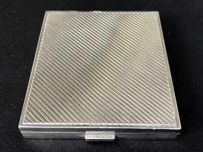 Superbe ancien POUDRIER ART DECO en ARGENT MASSIF poinçon TETE DE MINERVE - Photo 1/4