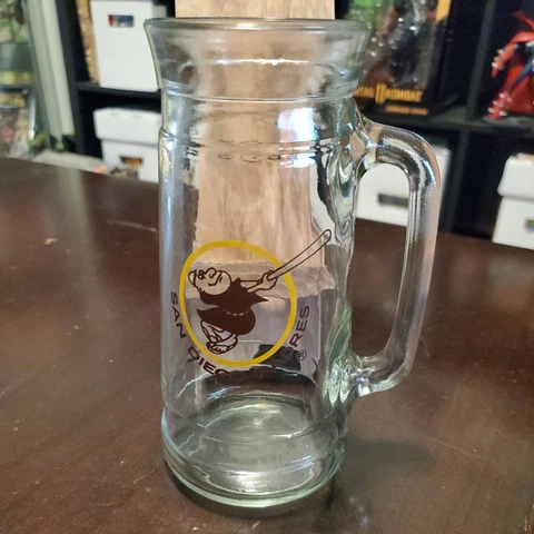Vintage San Diego Padres Glass Beer Mug 7 in 1970s Cover