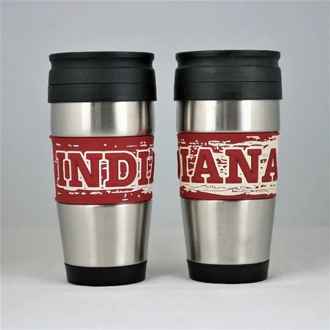 Indiana Hoosiers NCAA Licensed 15oz Stainless Steel Tumbler w/ PVC Wrap Cover