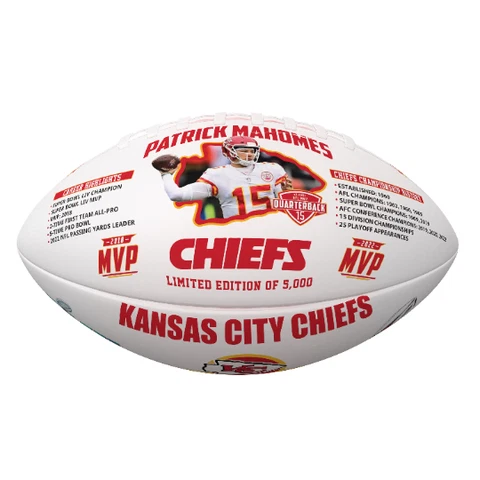 Limited Edition Kansas City Chiefs Super Bowl LVII Football w/ Mahomes MVP Cover