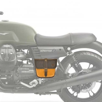 Bolso EX MOTO lateral MOTO GUZZI V7 850 >2021 y V7 III marrón mostaza Foto 1 de 4