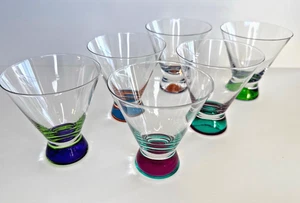 Set 6 bicchieri Dansk Spectra Party cocktail Martini Cosmo trasparenti e colorati MCM - Foto 1 di 12