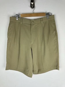NWT Tommy Bahama 100% Silk Pleated Sandpoint Khaki Shorts Size 33 - Picture 1 of 9