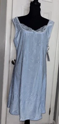 Delta Burke Womens Size 3X Baby Doll Lingerie Nightie Lt Blue Brocade Lace NWT! - Image 1 of 4