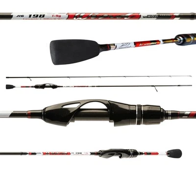 MIRACLE FISH Red Wind Jig Drop Shot Angelrute Spinnrute Raubfischrute 1,80m 1,98m 2,10m 1-9g