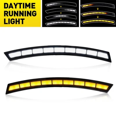 2X Lámpara de circulación diurna blanca luz LED lateral ámbar para Honda CR-V CRV 2023 2024 Foto 1 de 4