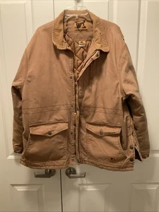 Wells Lamont Canvas Work Jacket Coat Quilt Lining Size XL Brown Corduroy Collar - Picture 1 of 4