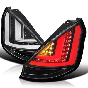 Black Fits 2014-2019 Ford Fiesta Hatchback Led Tube Tail Lights Lamps Left+Right - Picture 1 of 8