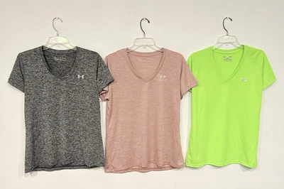 Lote de 3 Camisas Under Armour HeatGear Para Mujer Talla Grande UA Camiseta Manga Corta Foto 1 de 4