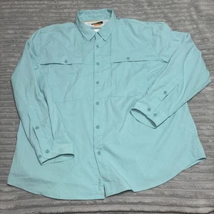 Orvis Mens Shirt Mens Extra Large Blue Open Air Caster Long Sleeve UPF50 Fishing - Picture 1 of 14