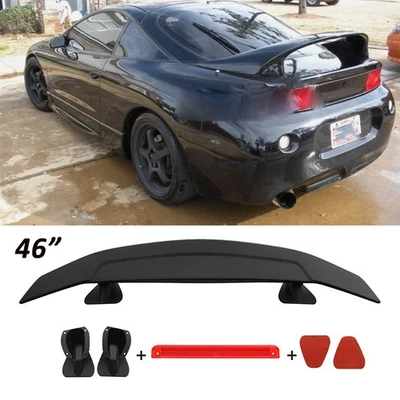Matte Black GT Racing 46" Rear Trunk Spoiler Wing For Mitsubishi Eclipse Coupe - Image 1 of 4