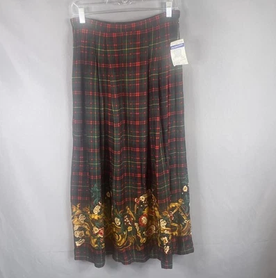 Falda Pendleton Vintage Mujer 10 Verde Rojo Cuadros Highland Navidad Midi NUEVA Foto 1 de 4