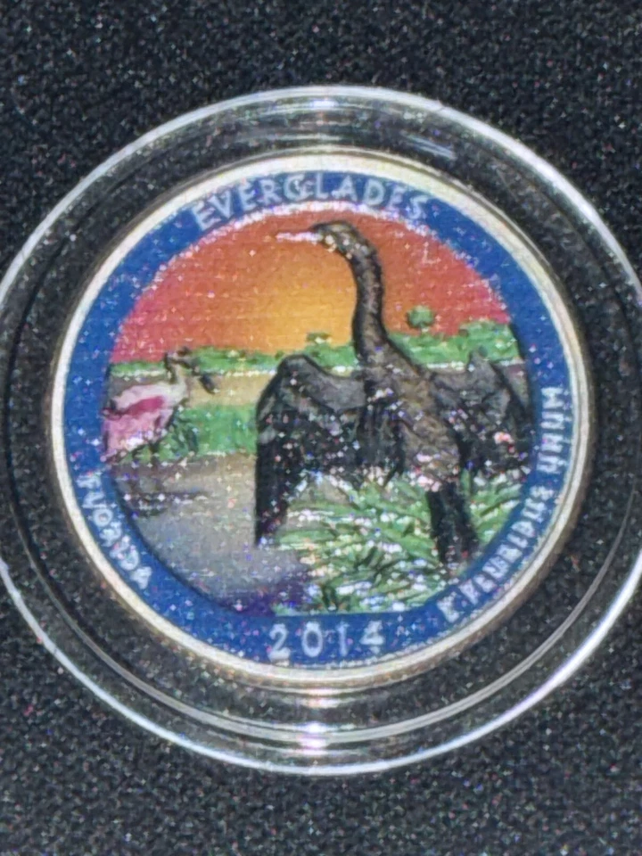 Everglades 2014d America The Beautiful Colorized Washington Quarter UNC  - Image 1 of 4