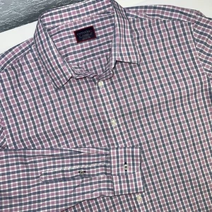 UNTUCKit Mens Slim Fit Size XL Blue/Pink Check Wrinkle Free Casual Work Shirt - Picture 1 of 8