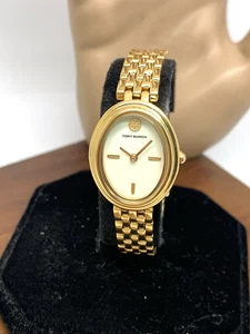 Reloj para mujer Tory Burch TBW6032 cuarzo ovalado esfera crema dorado acero inoxidable - Imagen 1 de 12