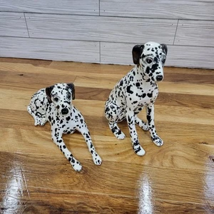 2 pezzi statuine cani dalmati in ceramica fatti a mano da collezione bigiotteria soprammobile - Foto 1 di 15