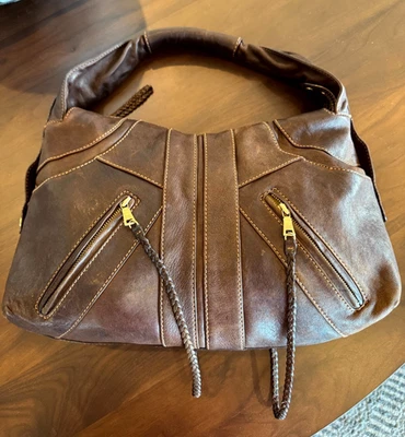 Andrew Marc Brown Leather Hobo Shoulder Handbag Satchel Medium VGUC - Image 1 of 4