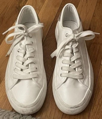 ZARA Blanco Semi Plataforma Cordones Zapatillas Zapatos 41 10 Foto 1 de 4
