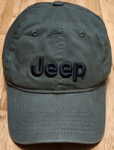 Jeep Adjustable Hat Mens Embroidered Logo One Size Strapback Olive Green Dad Cap - Picture 1 of 7