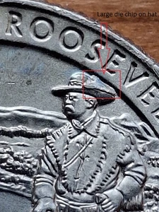 2016P North Dakota ATB Quarter with Jumbo Die Chip on Hat & small rim cud? - Picture 1 of 4