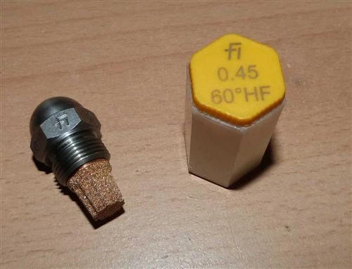 Ölbrennerdüse / Öldüse / Fluidics Hohlkegel (HF) Größe 0,85 / 45° bis 1,35 / 80°