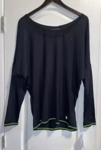 Nuevo con etiquetas Top Trina Turk Recreation negro deportivo yoga salón para mujer M - Imagen 1 de 5