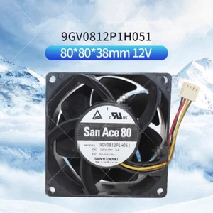 Sanyo 9GV0812P1H051 8038 12V 3.0A 8cm 4-wire Speed Regulating Industrial Fan - Picture 1 of 5