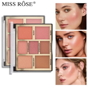 MultI Use Face Highlighter Palette Eyeshadow Highlight Bronze Matte Blush Pallet - Picture 1 of 11