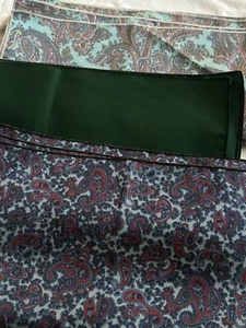 18 Retro Men's Pocket Squares Handkerchiefs Dark Green & Paisley Blue NWOT - Picture 1 of 14
