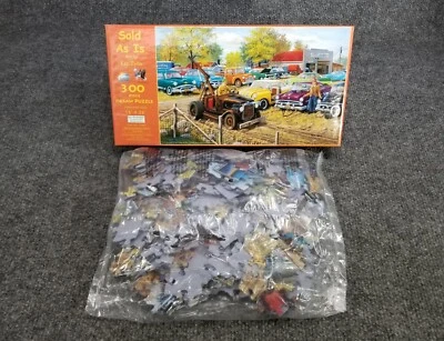 SunsOut 300 PC. PUZZLE BY KEN ZILLA VTG USED CARS BAG SEALED 16" x 26" - Image 1 of 4