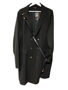 Fashion Nova Away On Business Blazer schwarzes Kleid zweireihig goldfarbene Details 3X - Bild 1 von 16