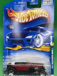 2001 Hot Wheels 1931 Duesenberg Model J #176 Red and Black Spoke MOC 53719 NIP - Picture 1 of 5
