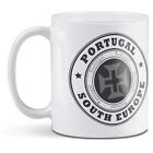 White Ceramic Mug - BW - Portugal Europe Lisbon Travel Stamp #39939