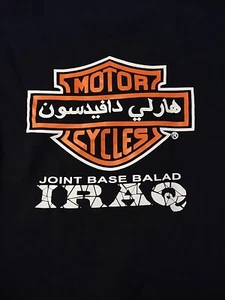 Harley Davidson Joint Base Balad IRAK arabisch Herren schwarz Crew Sweatshirt L neu ohne Etikett - Bild 1 von 6