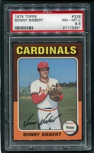 Topps #328 1975 Sonny Siebert PSA 8,5 casi nuevo como nuevo + - Imagen 1 de 2